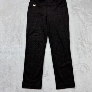 Lisette L Montreal Pants Women's 6 Pull On Brown Black Textured Style Trousers